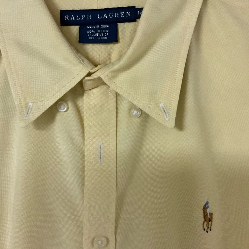 Polo by Ralph Lauren Yellow Button-Down Shirt - Picture 3 of 9